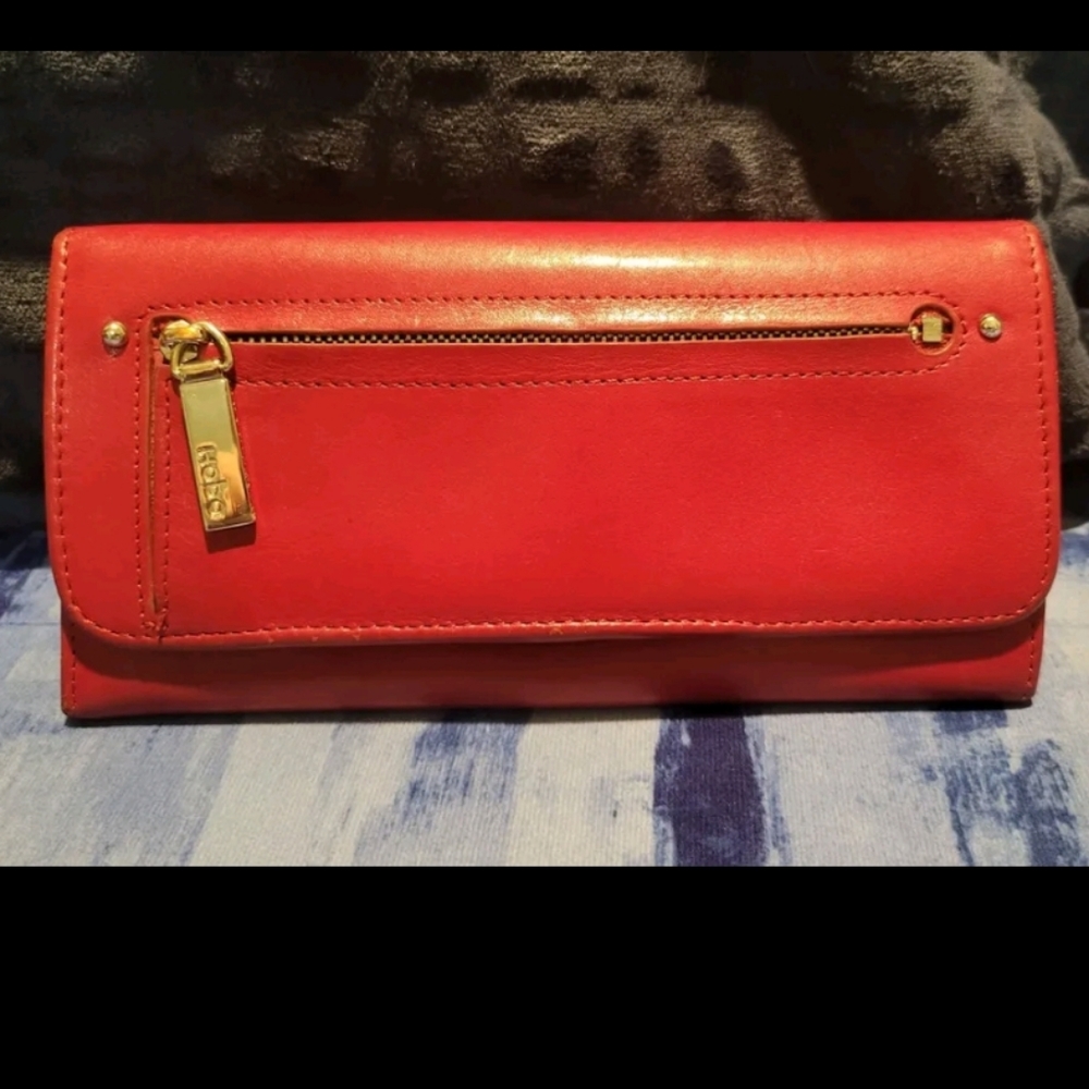 Cardinal red leather hobo wallet, Hobo Cardinal Red Leather B TVifold Wallet